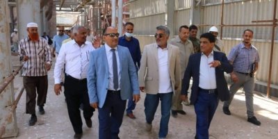 عدد من نواب وزراء الحكومه يطلعون على مستوى الانجاز في المشاريع التطويرية والتحدياث الجارية بالوحدات الإنتاجية في شركة مصافي عدن